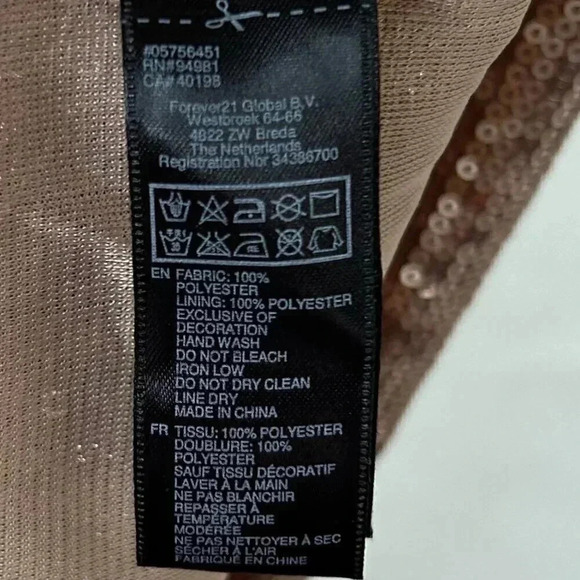 2/$30 Forever 21 Size Medium Sequin Rose Gold Strappy Mini Dress Sparkly - Picture 10 of 10